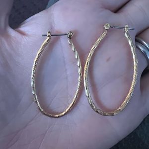 Oblong Medium Twist Style Hoops.